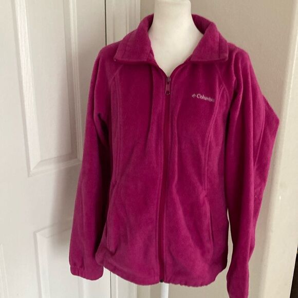 Columbia Pink Zip Up Fleece Sz M - Picture 1 of 5